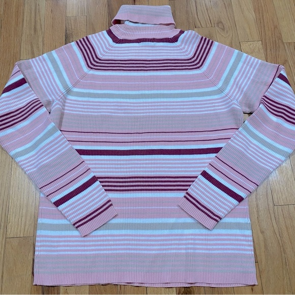 St. John’s Bay NWT Striped Turtleneck Y2K Long Sleeve Top - Picture 3 of 3